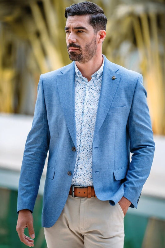 SAM | Blue Blazer | Tailored Fit Men’s Suit Jacket - Paraffin Store