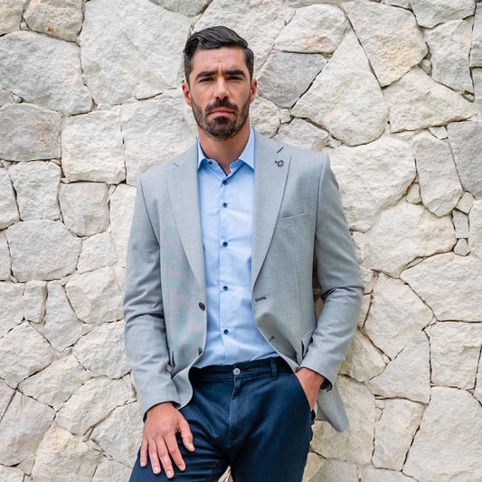 SAM | Grey Blazer | Tailored Fit Men’s Suit Jacket - Paraffin Store