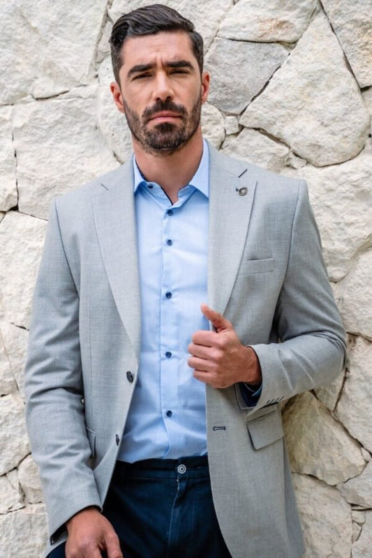SAM | Grey Blazer | Tailored Fit Men’s Suit Jacket - Paraffin Store