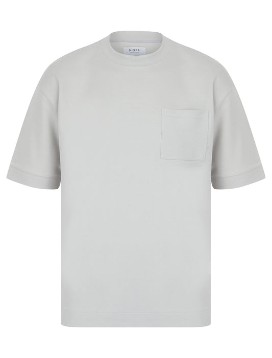Taijo Men’s Oversized Round Neck T-Shirt with Chest Pocket - GREY - Paraffin Store