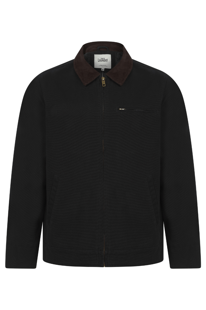 Tapko Canvas Casual Harrington Bomber Jacket – Black | Tokyo Laundry - Paraffin Store