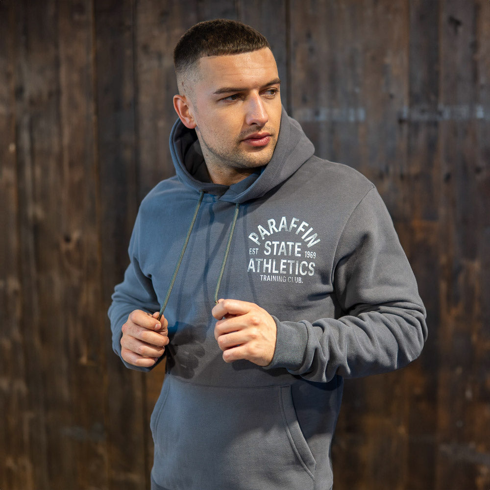 Mens Hoodie | Varsity Hoodie | Grey Paraffin Store Athlone, Tralee Galways mens clothing